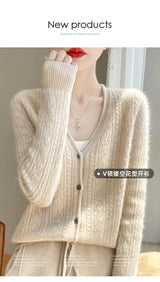 Women Merino Wool Cashmere Cardigan