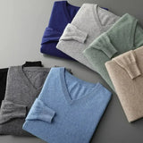 Men's Plus Size Wool V-Neck Sweater