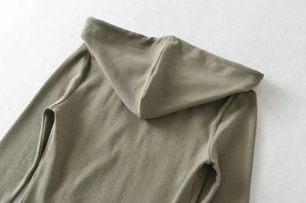 Women Cropped Zip Hoodie Y2K Corset Hem Sweatshirt