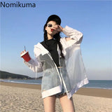 Oversized See-Through Women's Summer Coat – Korean Patchwork Jacket