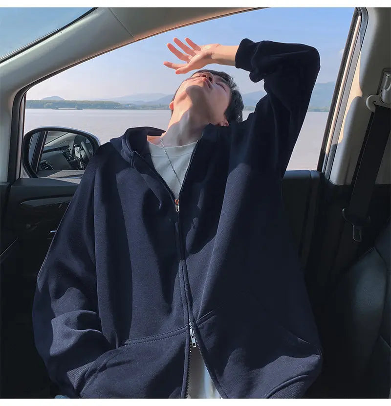 Men's Plus Size Zip Hoodie – Heavy Cotton Blend