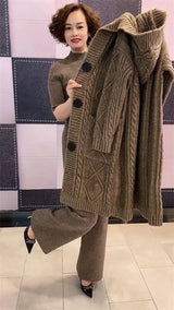 Women Twists Long Knit Cardigan