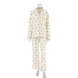 Women Cotton Pajama Set with Hearts
