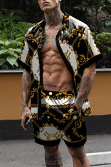 Men Hawaiian Floral Shorts Set