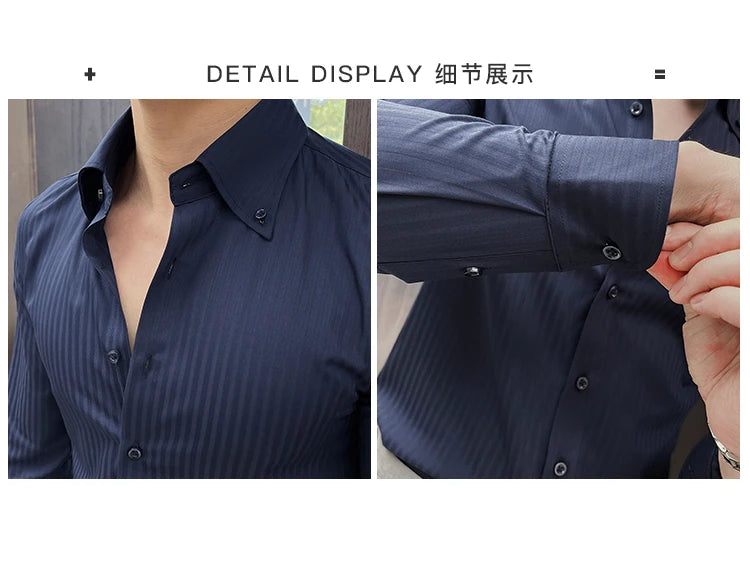 Men Slim Striped Shirt
