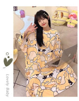 Women Cartoon Print Long Nightgown