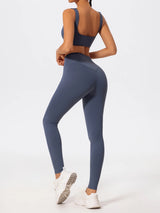 Hearuisavy Cross Waist Push-Up Yoga Leggings – High Waist Gym Pants