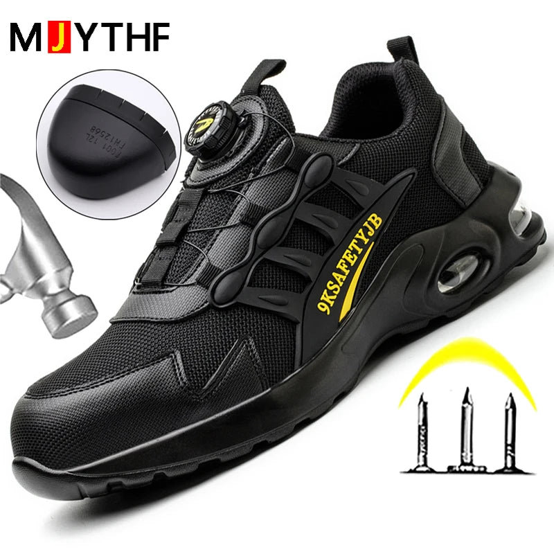 Men Air Cushion Steel Toe Safety Sneakers