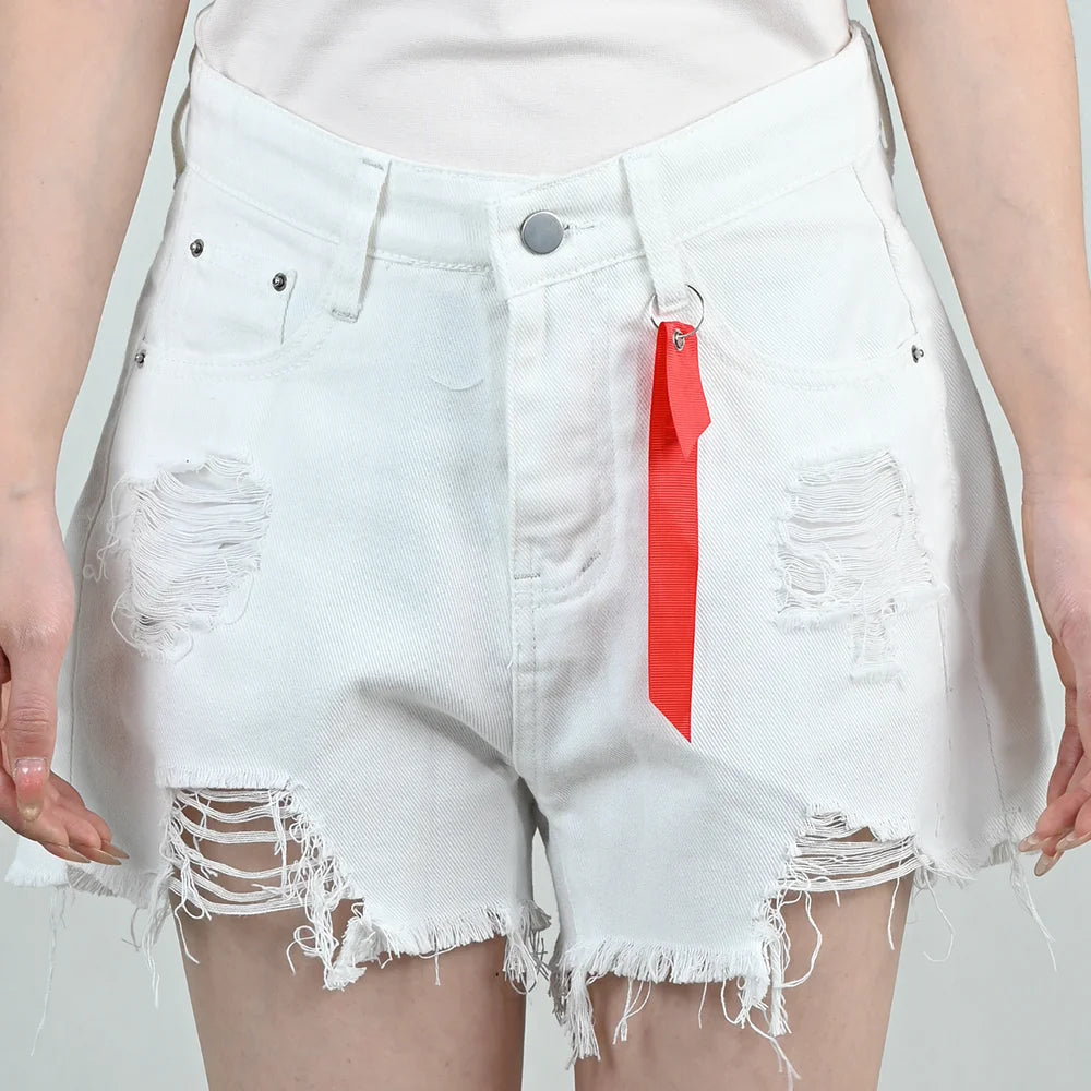 Summer Women's High-Waist Denim Shorts with Pockets