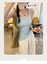 Basic Ribbed O-Neck Camisole Tank Top