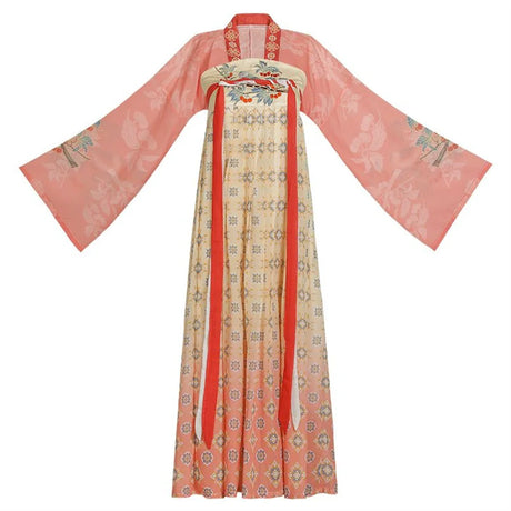 Tang Suits Hanfu costume for women, featuring intricate floral patterns and flowing sleeves, perfect for Halloween cosplay.