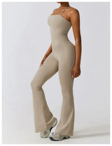 Women Backless Flared Yoga Jumpsuit