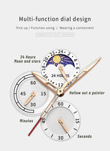 LIGE Men’s Leather Quartz Sports Watch