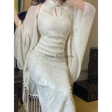 Women Qipao Two Piece Dress Set