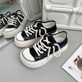 Women Canvas Sneakers Non Slip Lace Up Flats