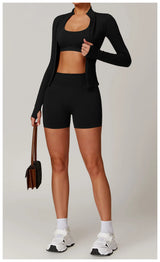 Seamless Women's Long Sleeve Yoga Jacket – Windproof Running Sports Top