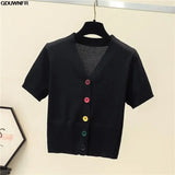 Women's Short Sleeve Crop Knit Sweater