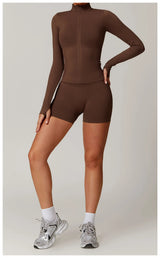 Seamless Women's Long Sleeve Yoga Jacket – Windproof Running Sports Top