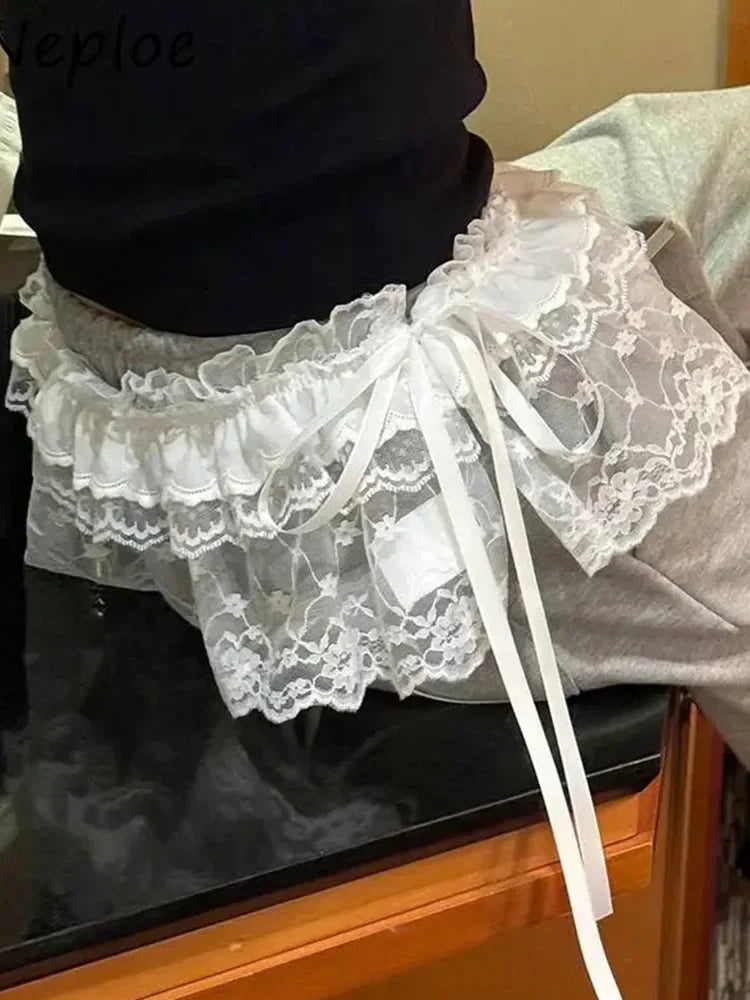 Women Y2K Lace Layered Skirt