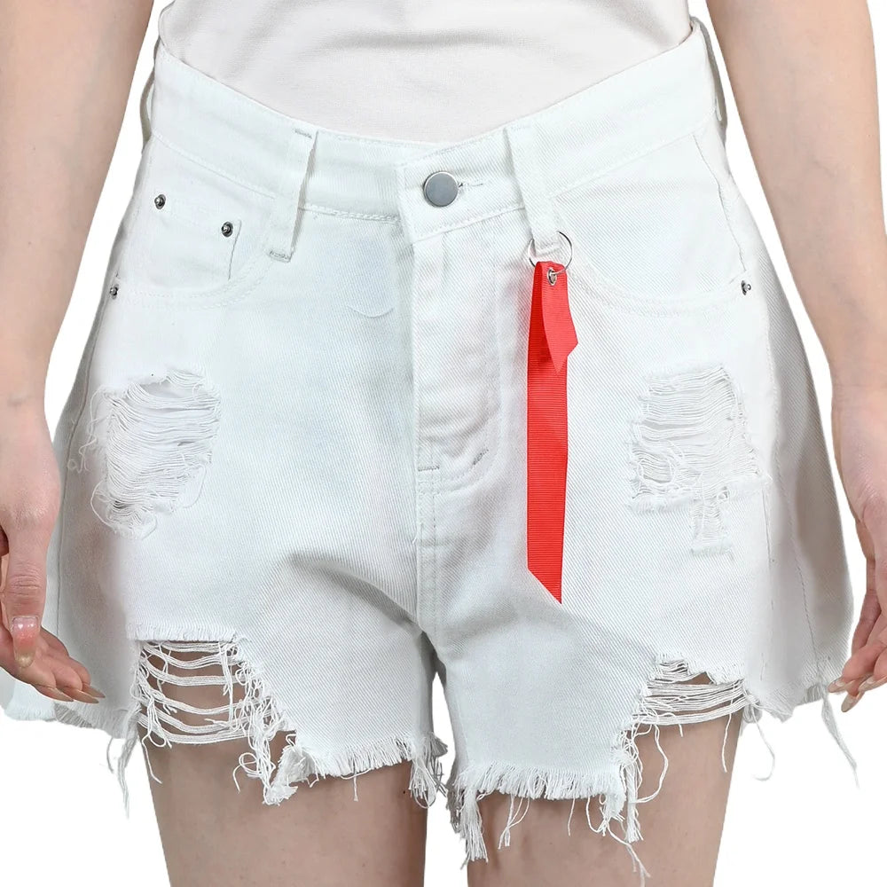 Summer Women's High-Waist Denim Shorts with Pockets