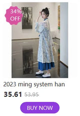 2023 Ming Dynasty system Hanfu outfit featuring elegant woman in a cultural setting, on sale with a 34% discount.