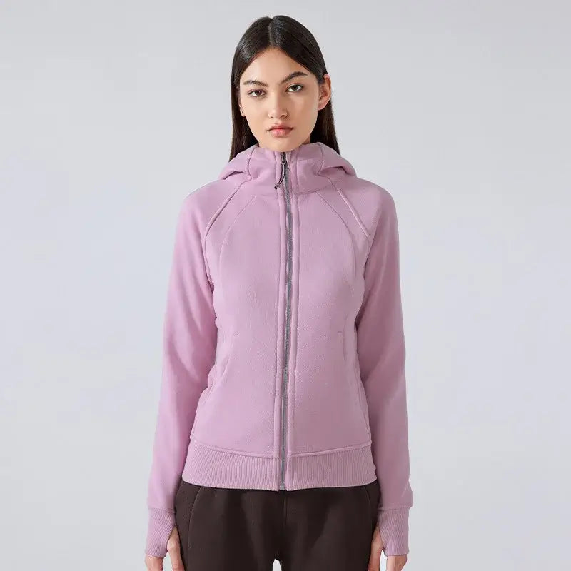Women Thick Warm Hooded Sports Jacket