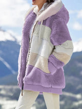 Women's Plus Size Long Teddy Bear Coat