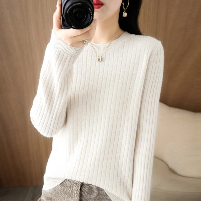 Women's Autumn Stripe Knit Pullover