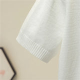 Women's Short Sleeve Crop Knit Sweater