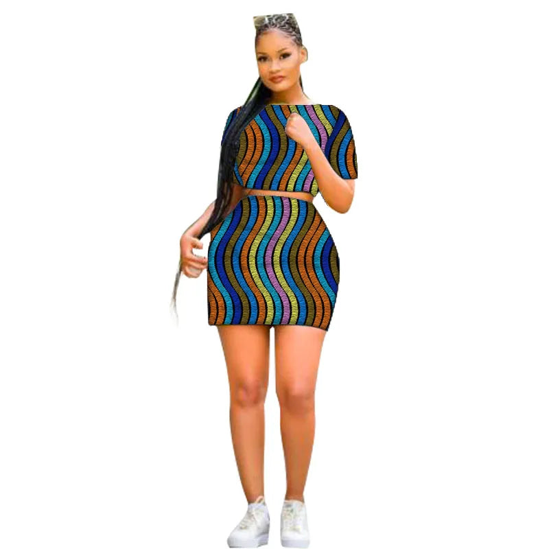 Nigerian Party Set featuring a stylish pencil skirt outfit in vibrant colors, ideal for women's traditional clothing.