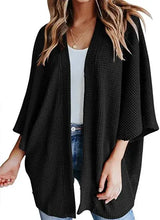 Women Oversized Waffle Knit Cardigan