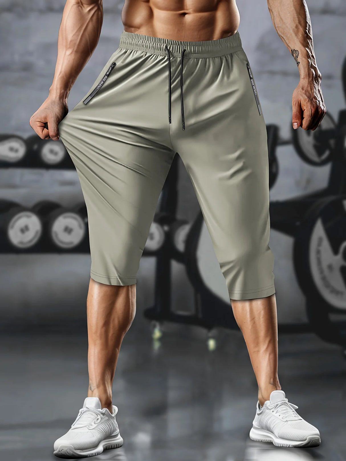 Men Cropped Athletic Pants