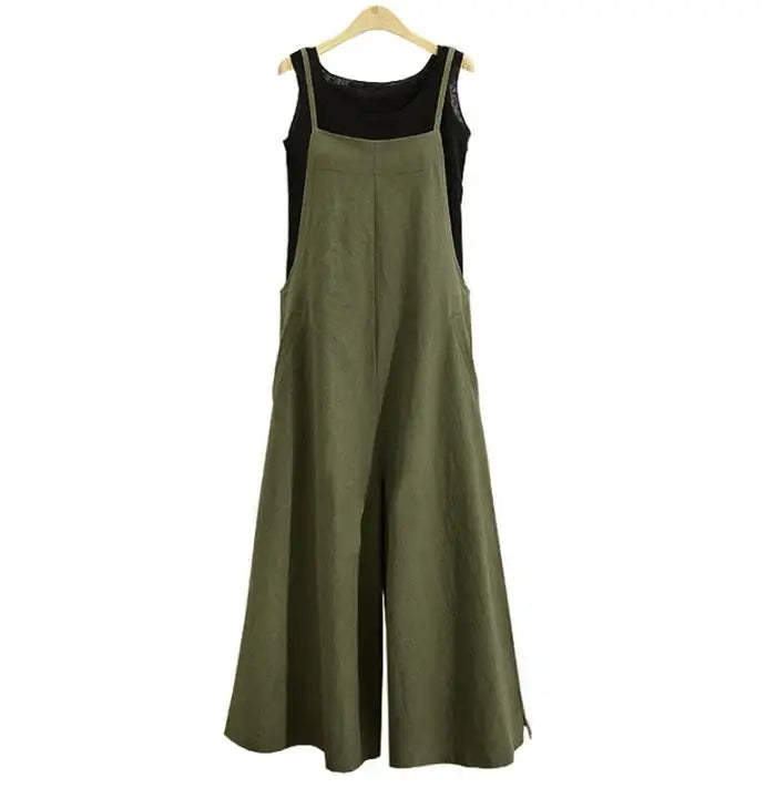 Women Cotton Wide Leg Jumpsuit