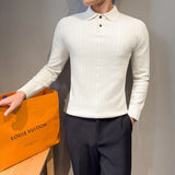 Men's Turn Down Collar Knit Sweater