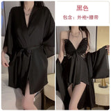 Women Bow Robe Sleep Set