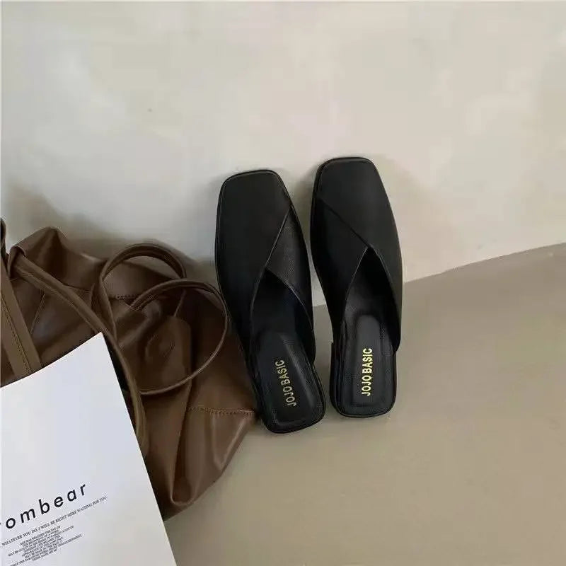 Women Designer Mules Leather Sandals
