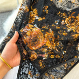 Women Square Neck Mesh Print Bodysuit