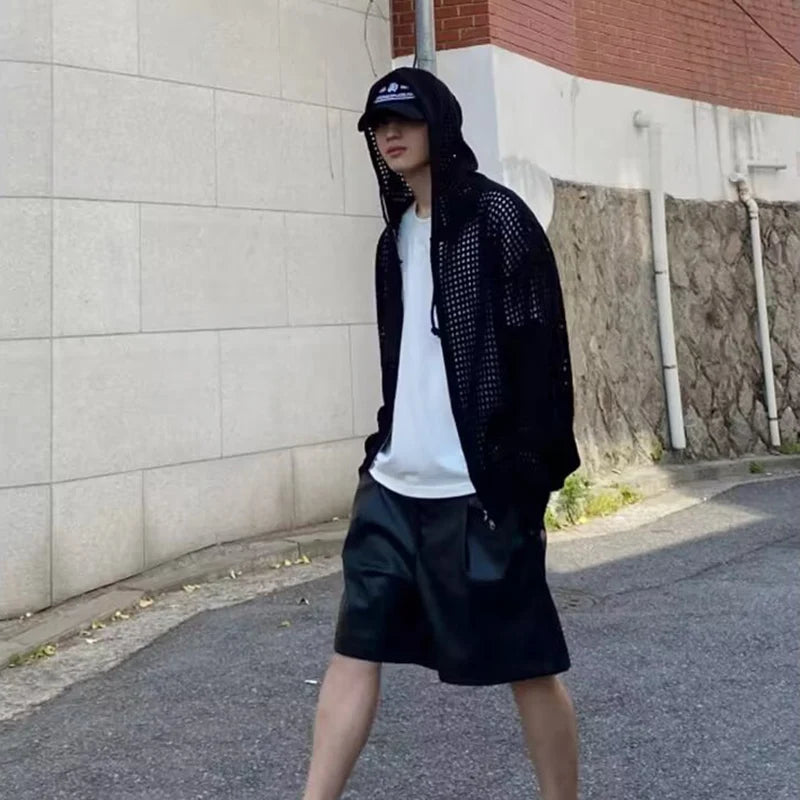 Men Lightweight Hooded Knit Sweater