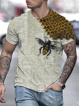 Men's Plus Size 3D Bee Print T-Shirt – Summer