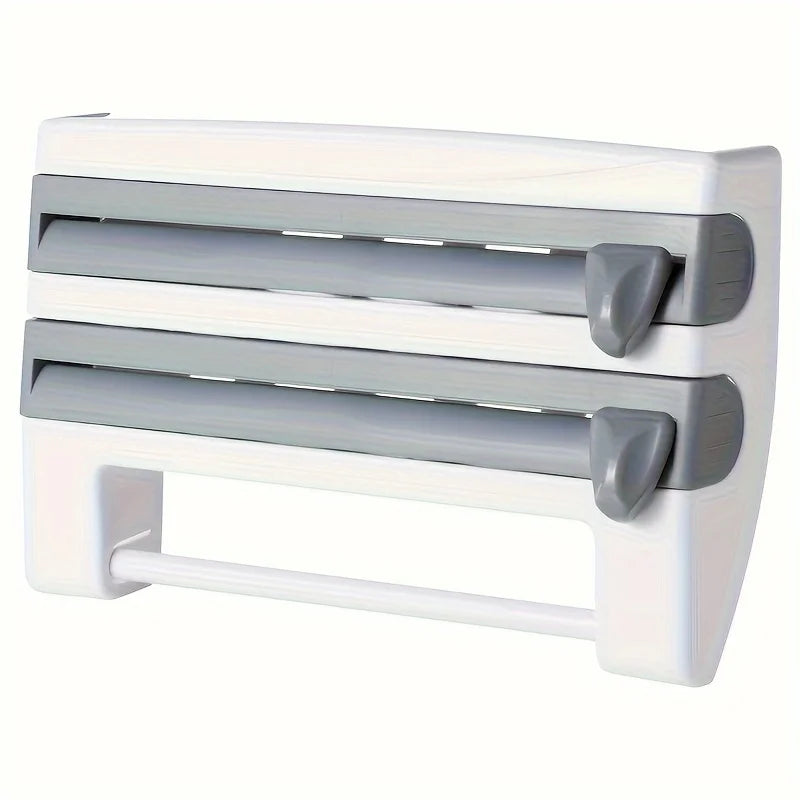 Wall-Mounted Kitchen Organizer with Foil Dispenser