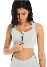 Women Front Zipper Sports Bra Plus Size