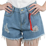 Summer Women's High-Waist Denim Shorts with Pockets