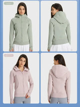 Women Thick Warm Hooded Sports Jacket