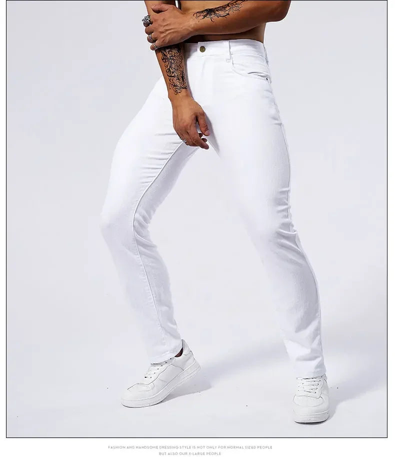Men White Slim Jeans