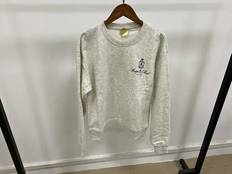 Women Letter Print Sweatshirt Vintage O-Neck Pullover