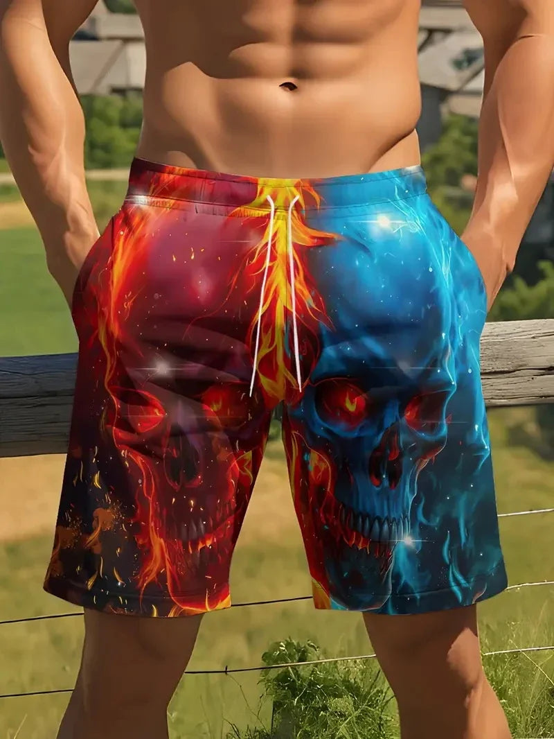 Men 3D Print Beach Shorts