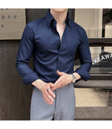 Men Slim Striped Shirt