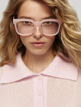 Women's Polo Collar Hollow Knit Sweater