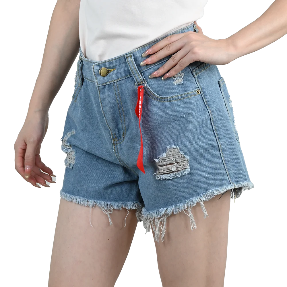 Women’s Ripped High Waist Tassel Jorts