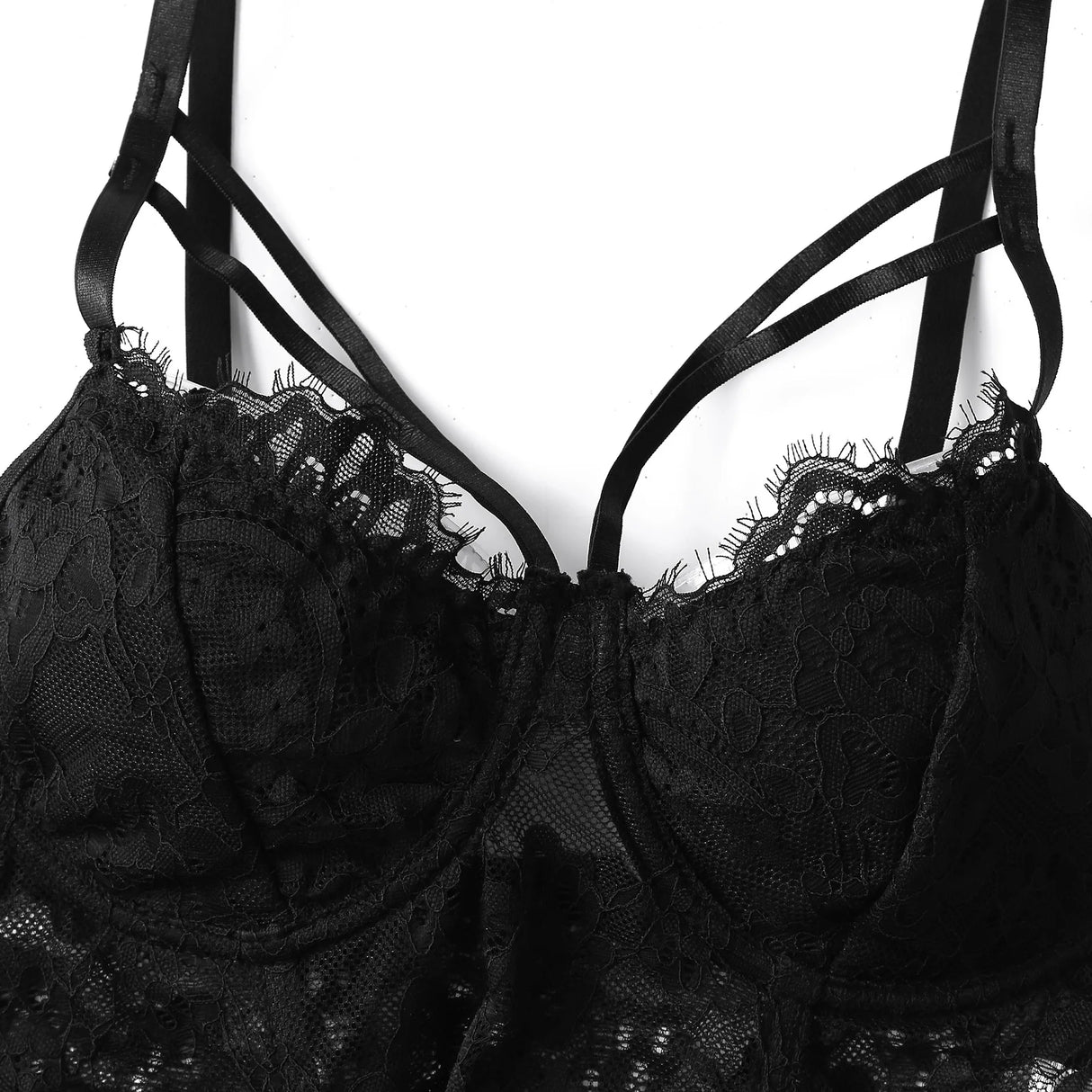 Black Lace Bustier Top